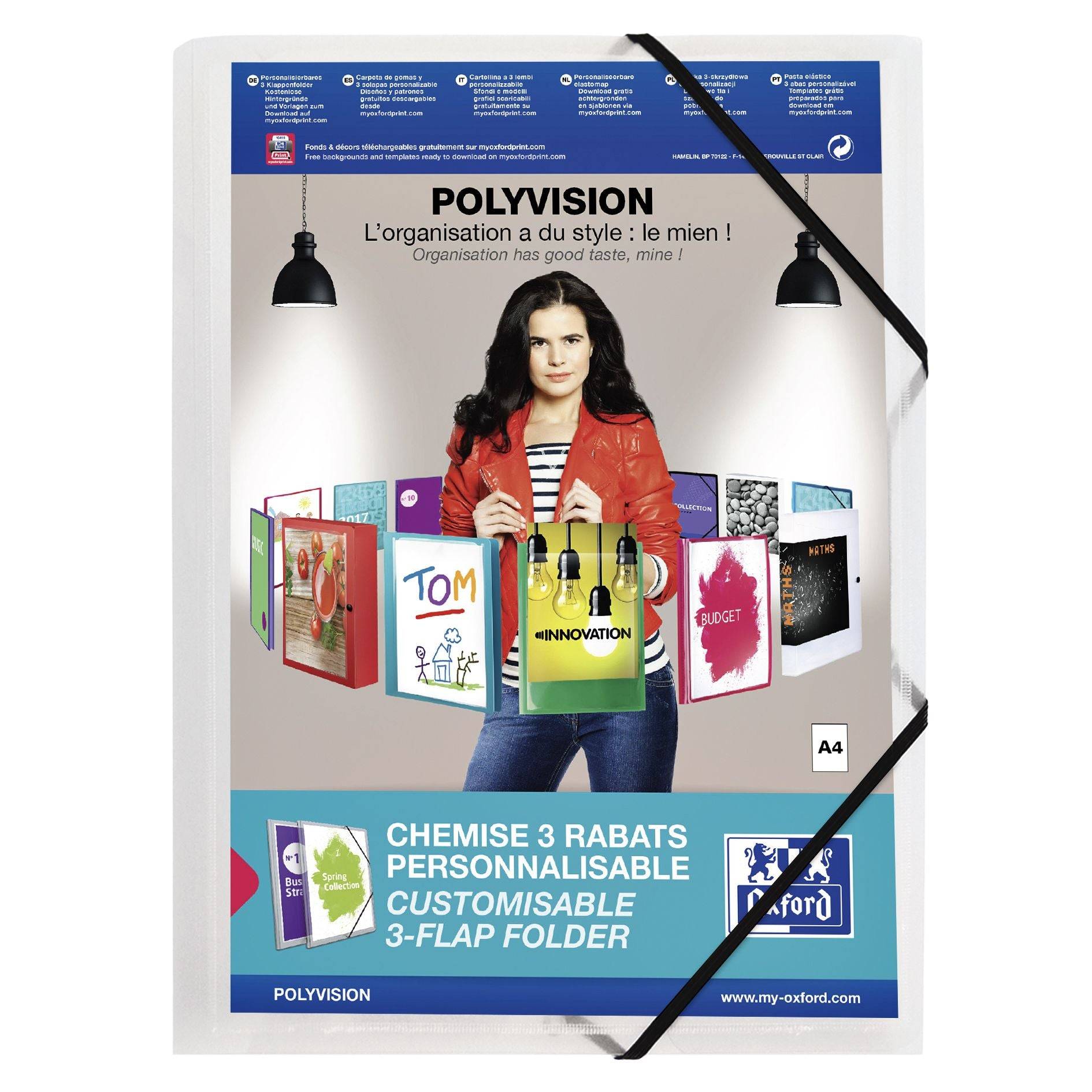 Oxford 3045050079221 Oxford - Elastomap polyvision a4 incl insteektas tr | 12 stuks-0