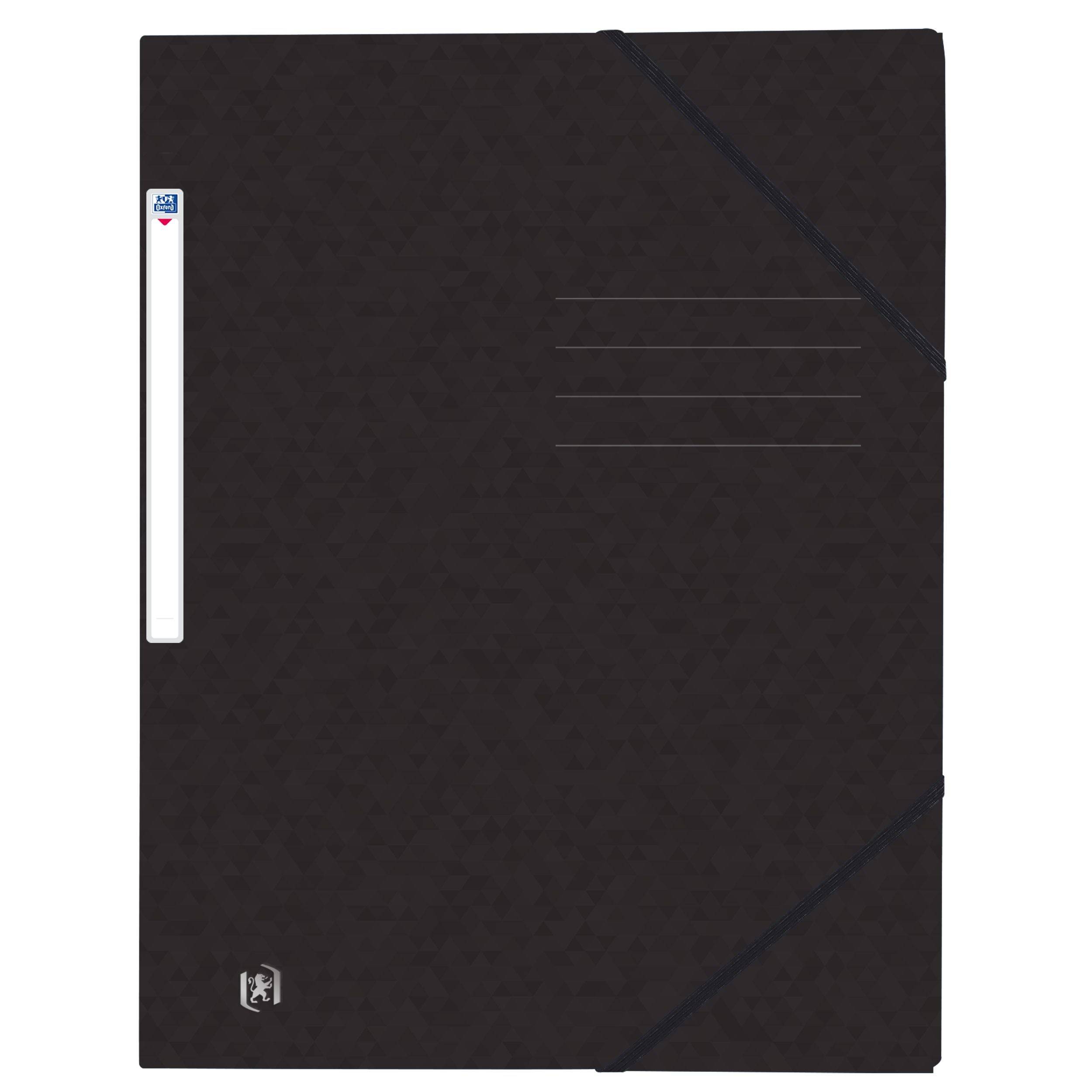 Oxford 3045050410482 Oxford - Elastomap top file a4 3 kleppen 390gr zwart | 10 stuks-0