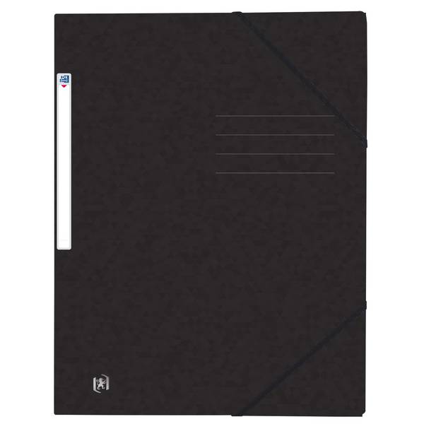 Oxford 3045050410482  Oxford -  Elastomap  top file a4 3 kleppen 390gr zwart | 10 stuks