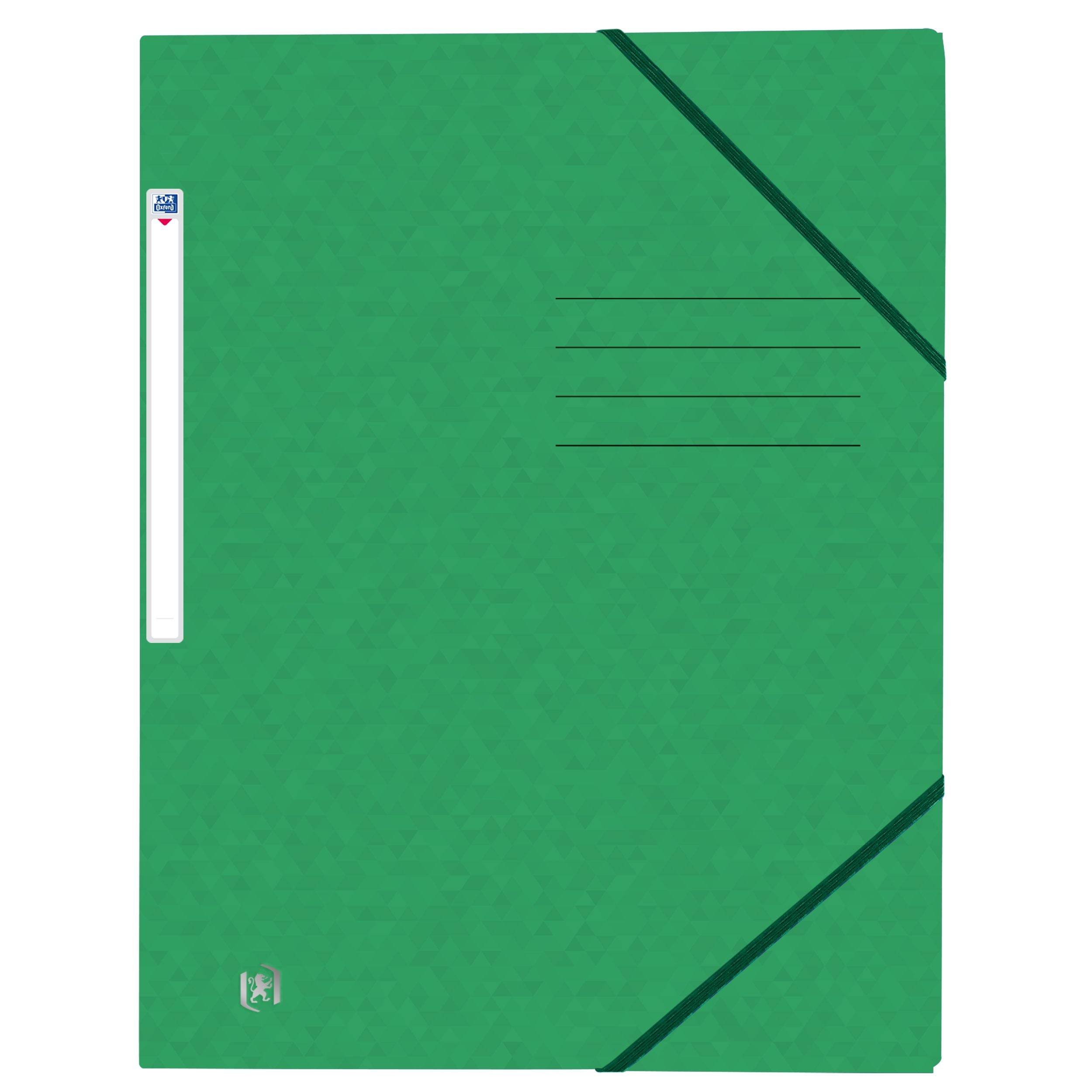 Oxford 3045050410802 Oxford - Elastomap top file a4 3 kleppen 390gr groen | 10 stuks-0