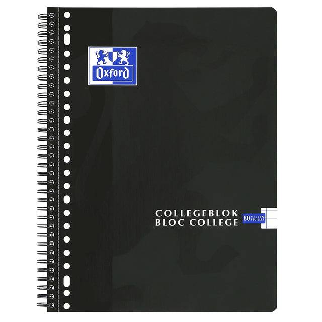 Oxford 4006140027378 Oxford - Collegeblk oxf school a4+ ln 23gaats 160pag zwart | 5 stuks-0