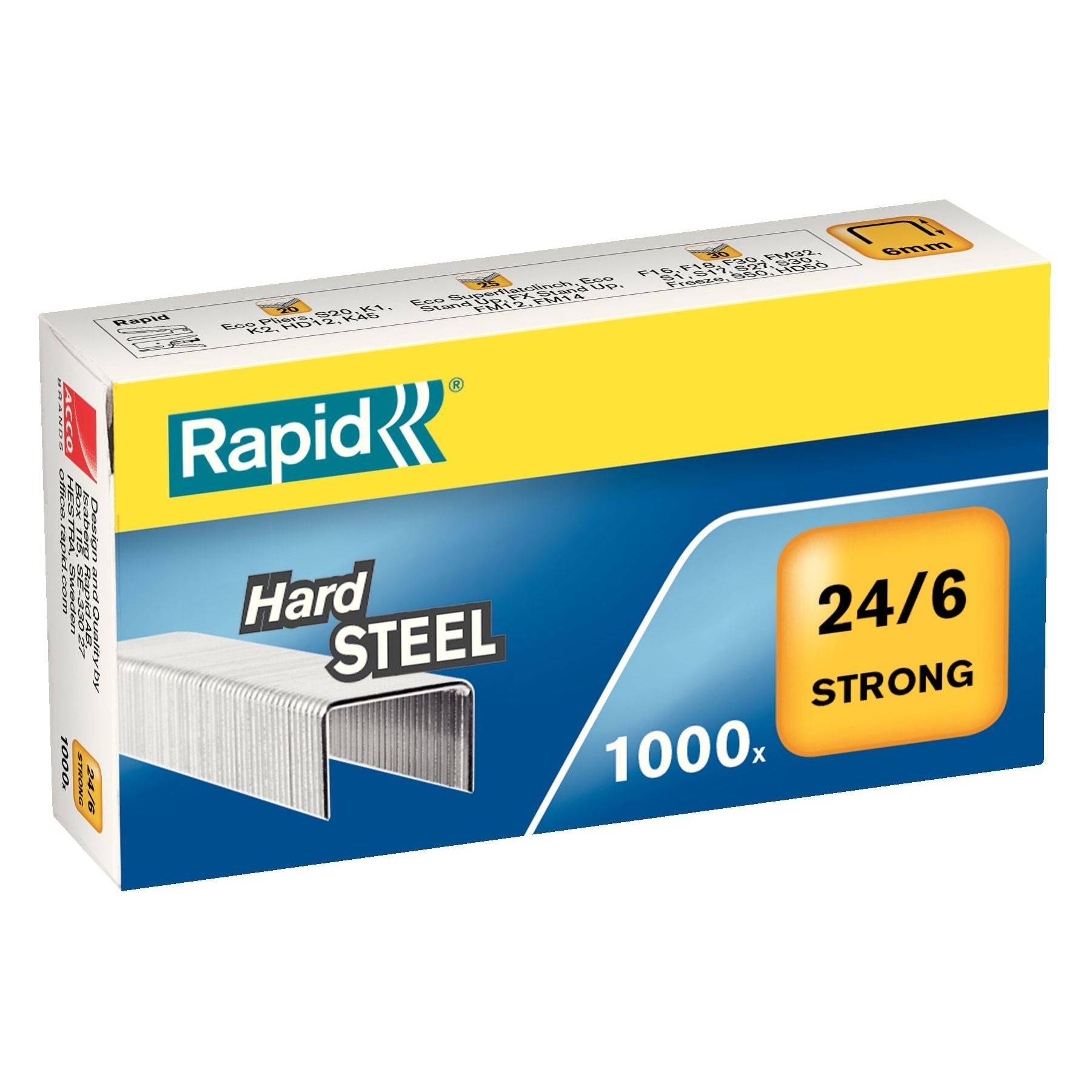 Rapid 7313469559006 Rapid - Nieten 24/6 staal strong 1000st | 5 stuks-0