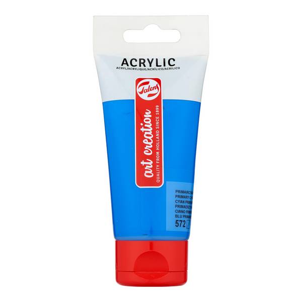Acrylverf tac 572 primaircyaan tube 75ml | Tube a 75 milliliter | 3 stuks