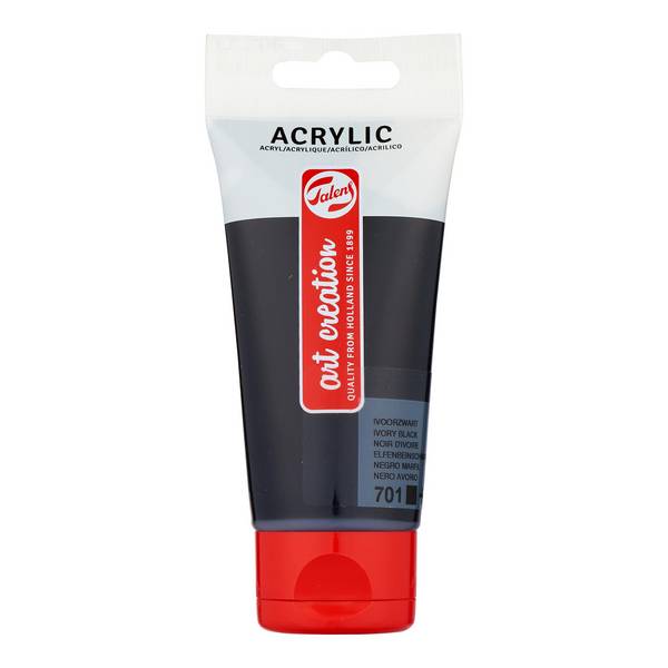 Acrylverf Talens Art Creation 701 ivoorzwart tube à 75ml | 3 stuks