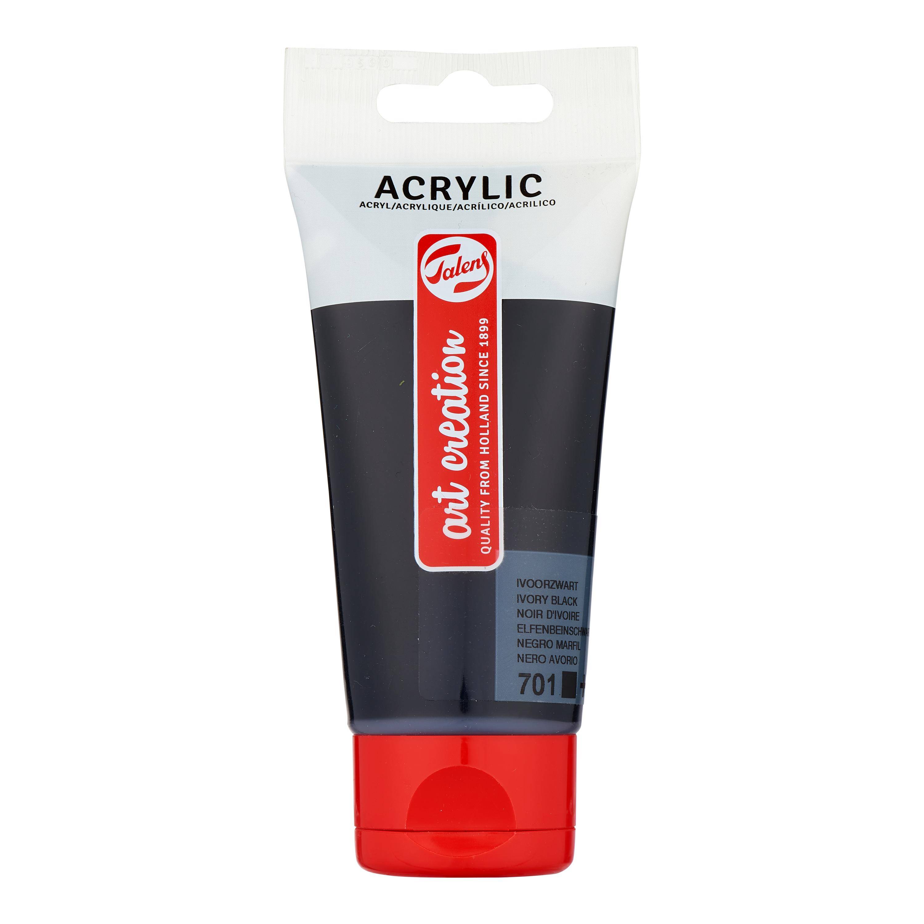 Acrylverf Talens Art Creation 701 ivoorzwart tube à 75ml | 3 stuks-0