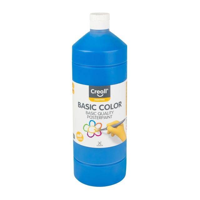 Plakkaatverf creall basic blauw 1000ml | Fles a 1000 milliliter-0