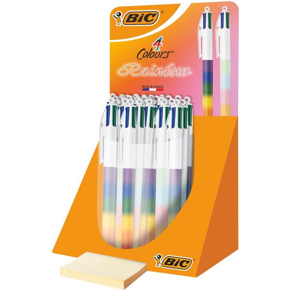 4-Kleuren balpen Bic regenboog medium assorti | 40 stuks