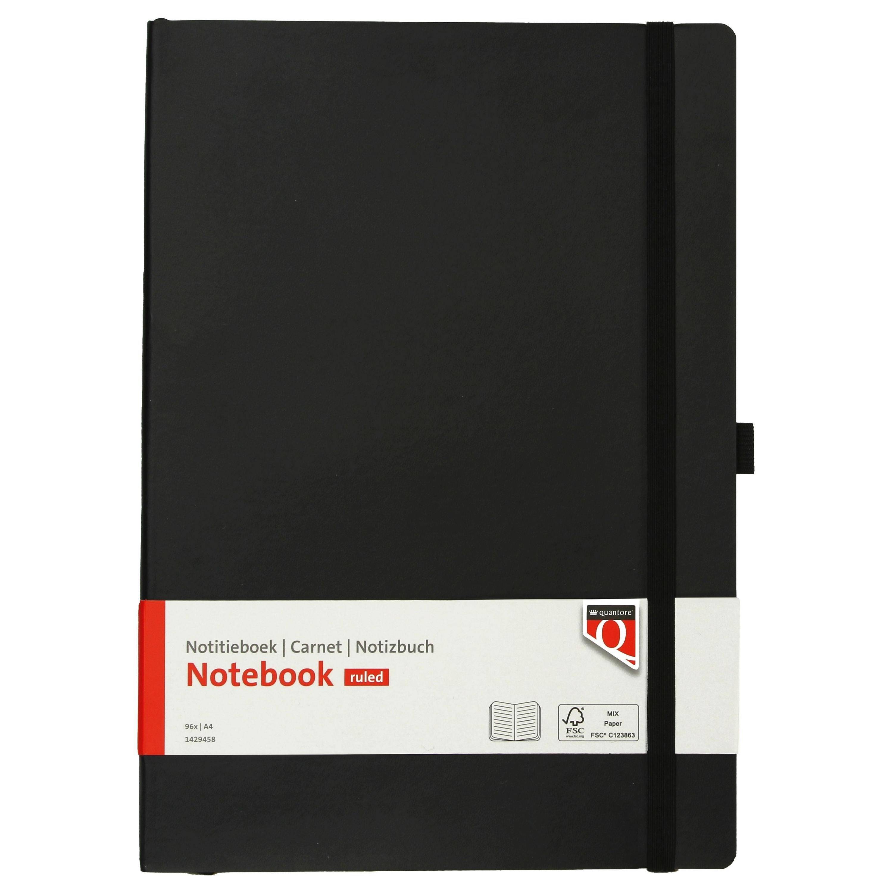 Notitieboek Quantore A4 flex lijn 192blz 80gr zwart-0