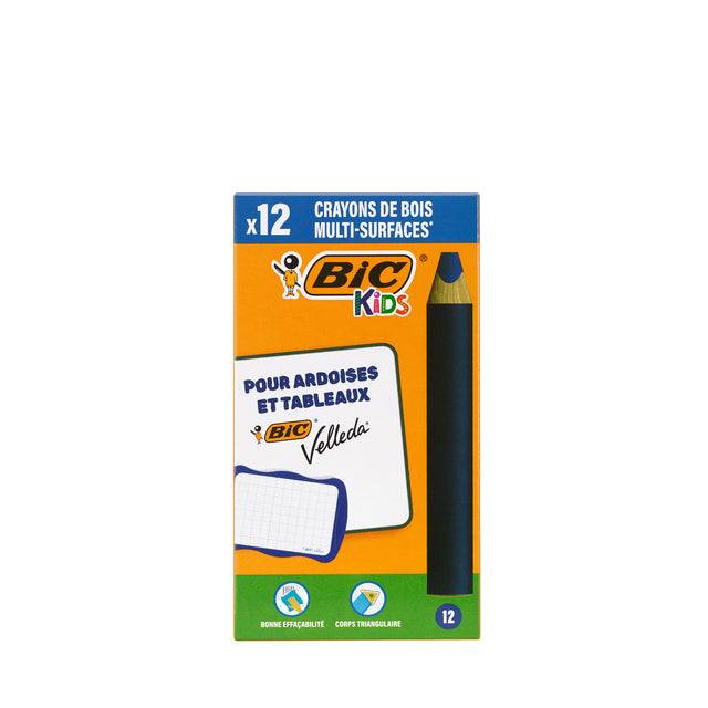 Whiteboardpotlood BicKids Multi Surface blauw doos à 12 stuks-0