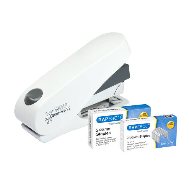 Nietmachine Rapesco Germ-Savvy Less Effort Eco Luna antibacterieel wit | 6 stuks-0