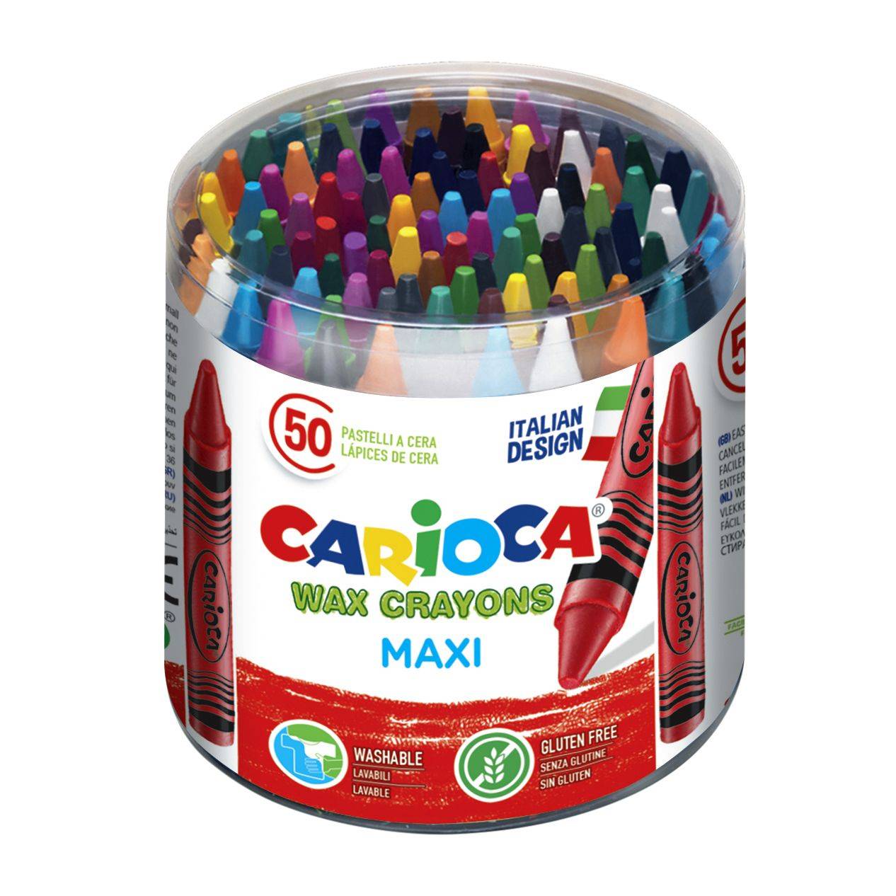 Waskrijt Carioca Maxi pot á 50 stuks assorti-0