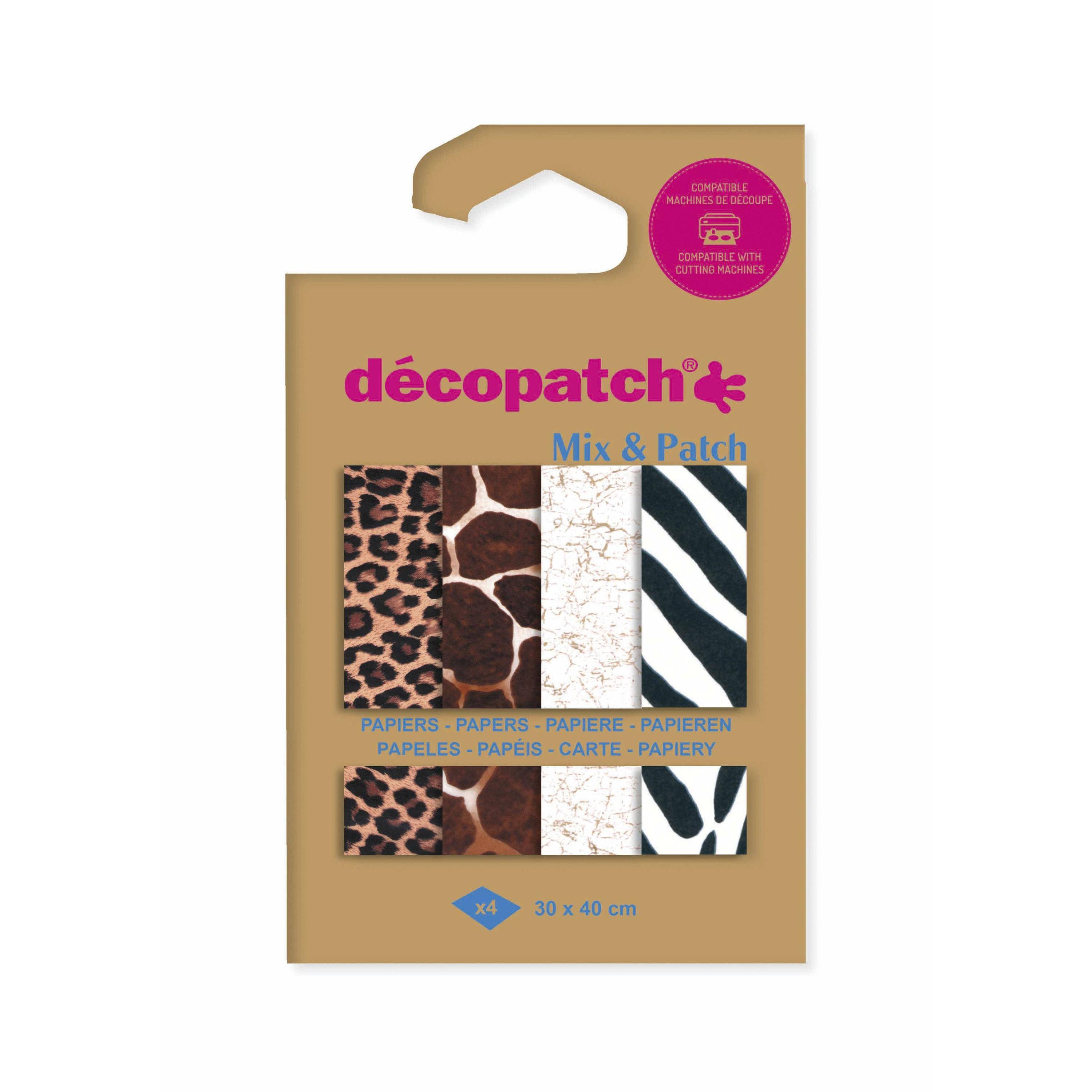 Hobbypapier Décopatch 30x40cm set à 4 vel thema dierenhuid-0