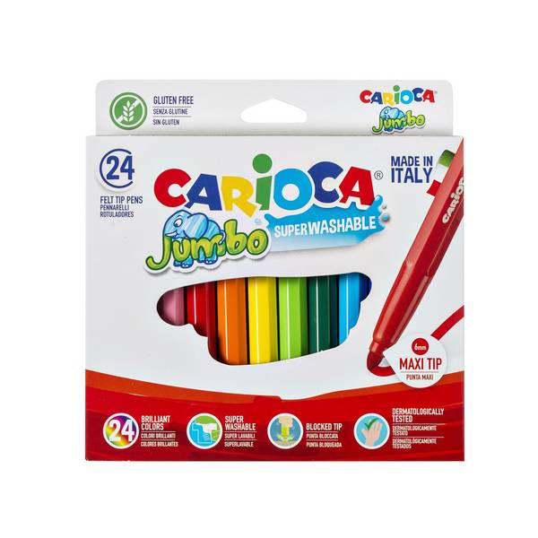 Viltstift carioca jumbo maxi assorti 24st | Set a 24 stuk