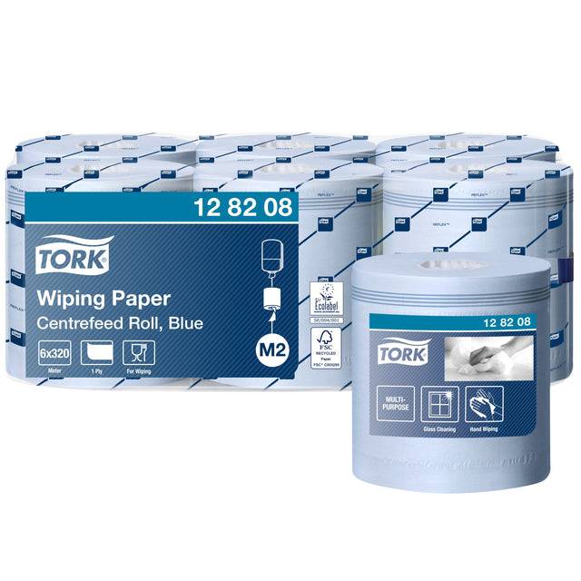 Poetspapier Tork M2 Advanced 1-laags 320m blauw 128208 | 36 stuks-0