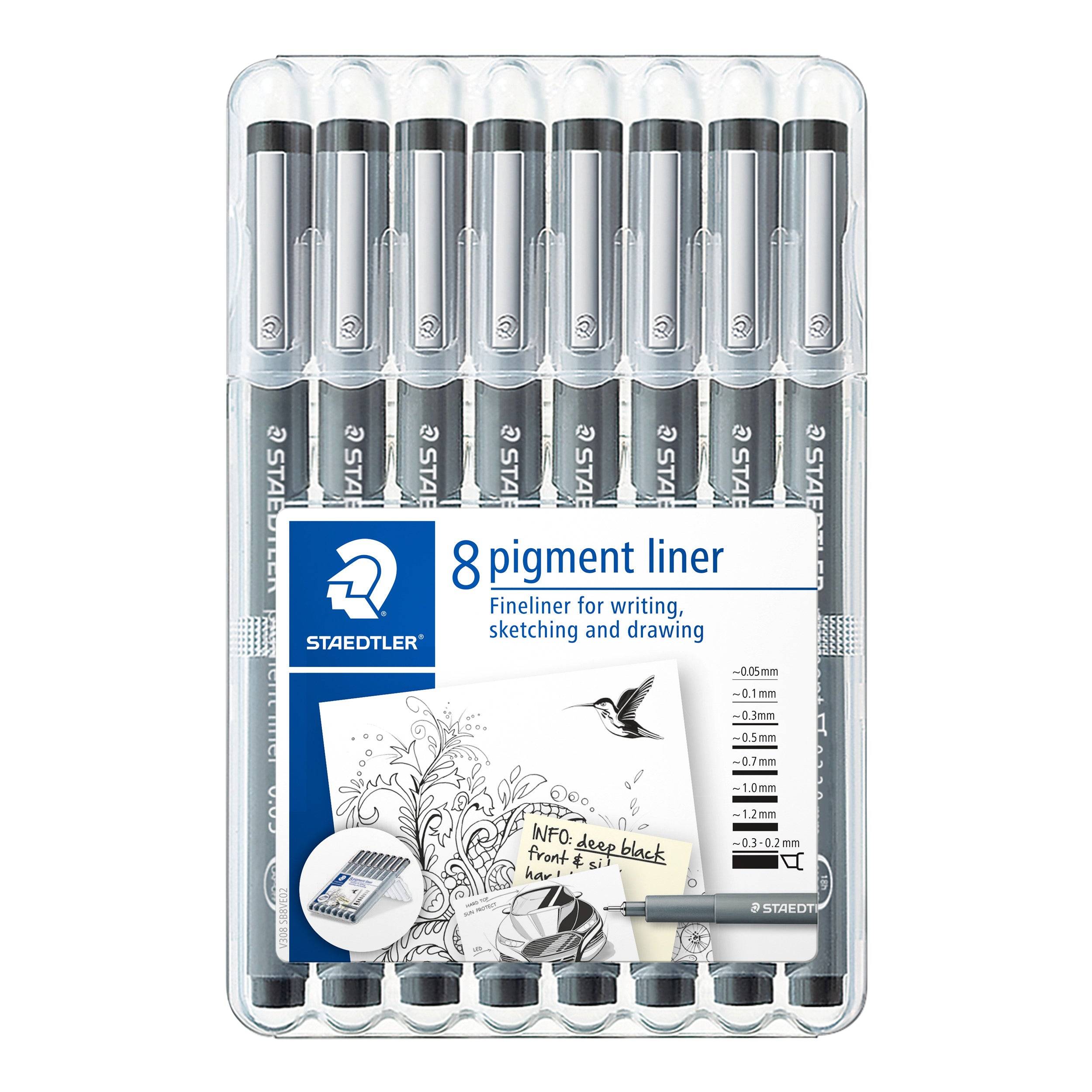 Fineliner Staedtler Pigment 308 zwart 8 stuks-0
