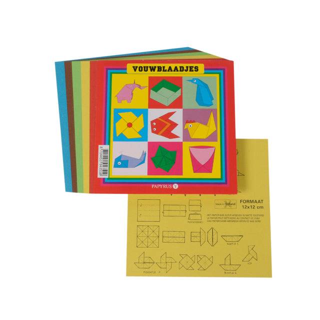 Vouwblaadjes papyrus vierkant 12x12cm | Pak a 90 vel-0