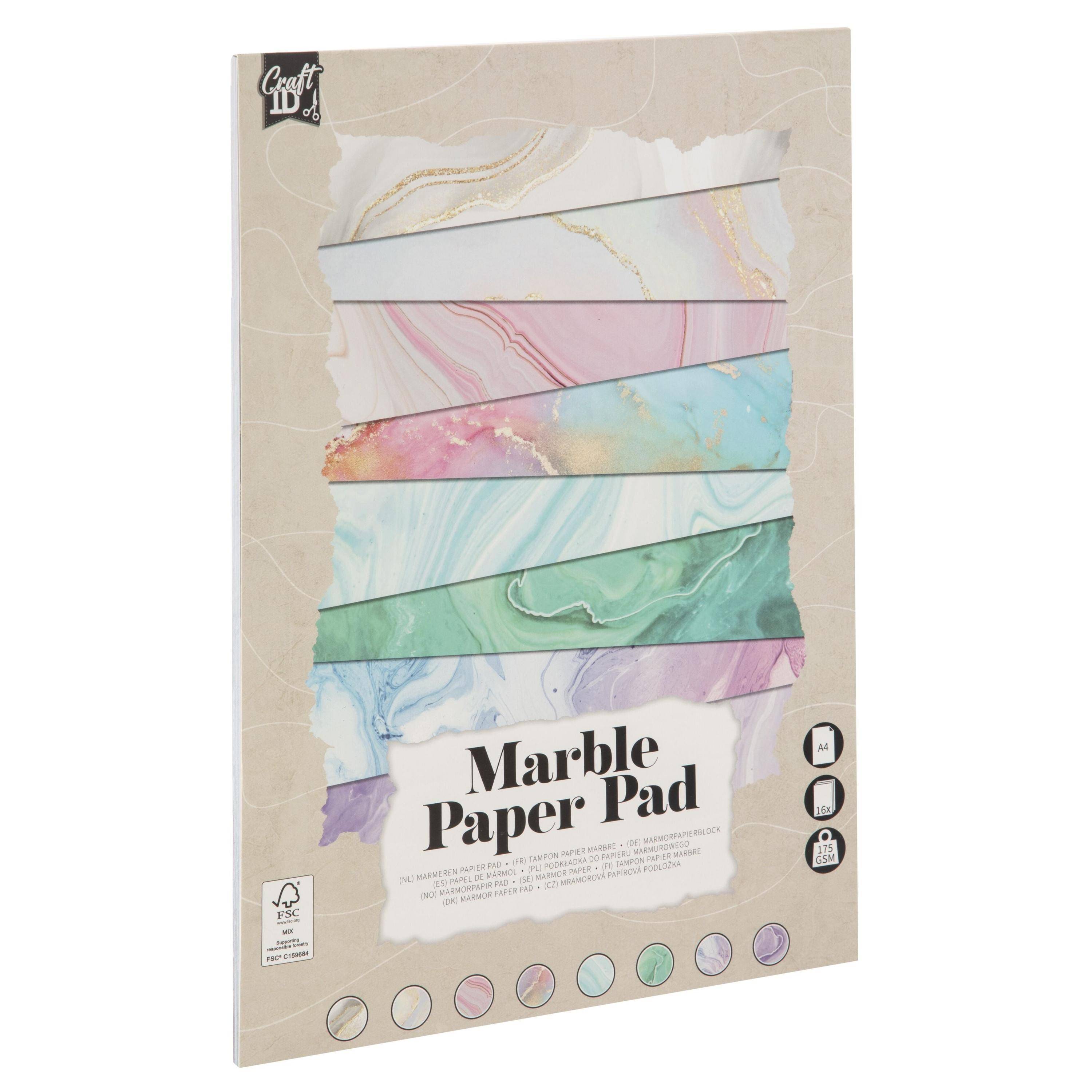 Hobbykarton CraftID A4 175gr marmer 16 vel | 12 stuks-0