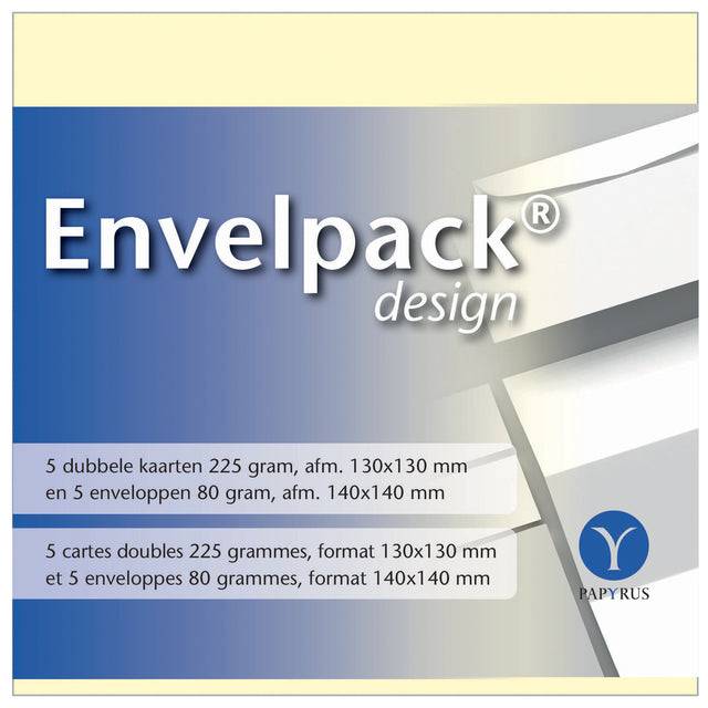 Papyrus 8714451944401 Papyrus - Dubbele kaart envelpack 140x140mm ivoor-0