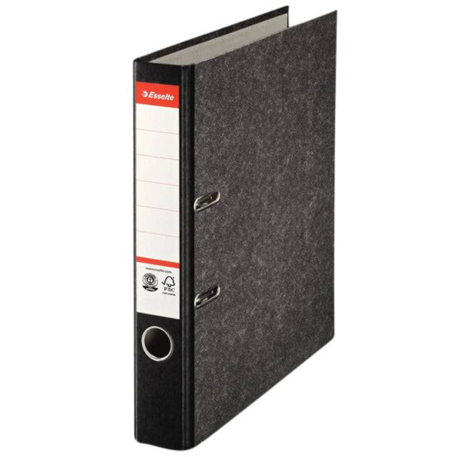 Ordner Esselte Standaard A4 50mm gewolkt karton zwart-0