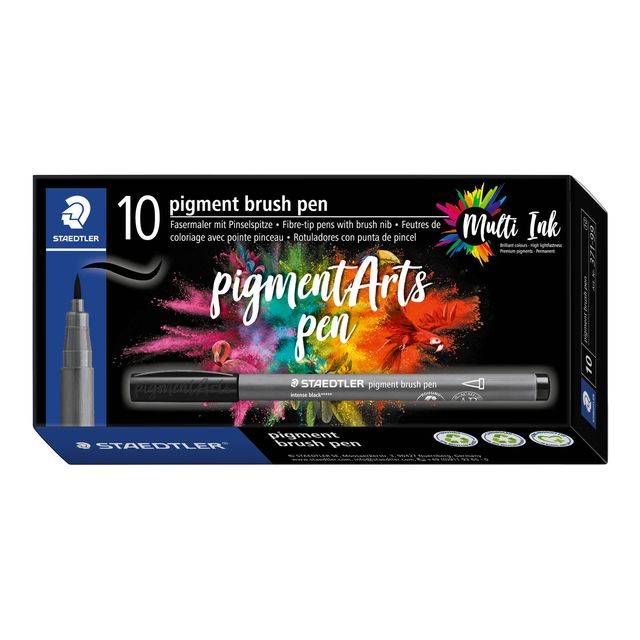 Brushpen Staedtler PigmentArts Intens zwart 1.0mm-0