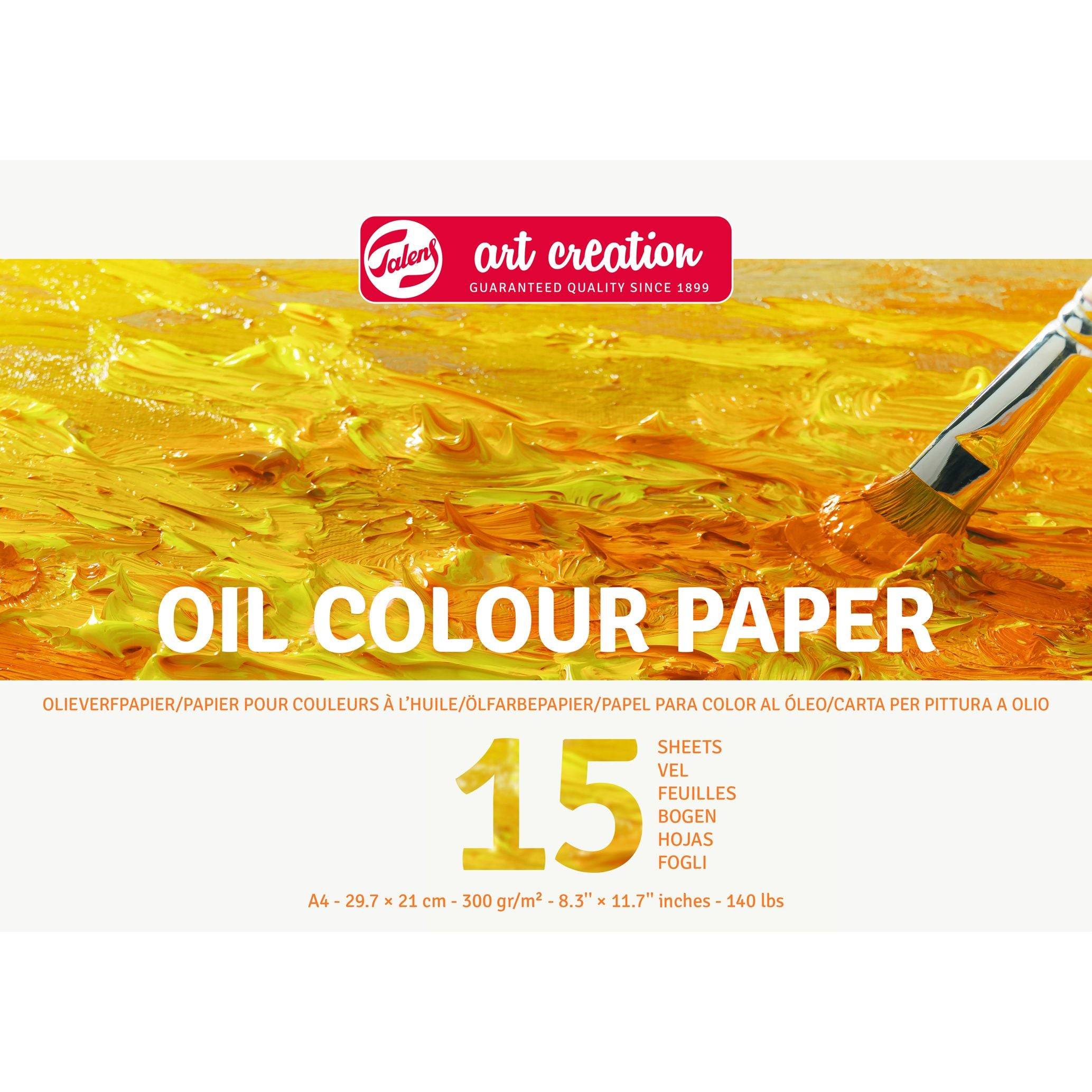 Olieverfpapier Talens Art Creation 15 witte vellen 300gr A4 geel | 3 stuks-0