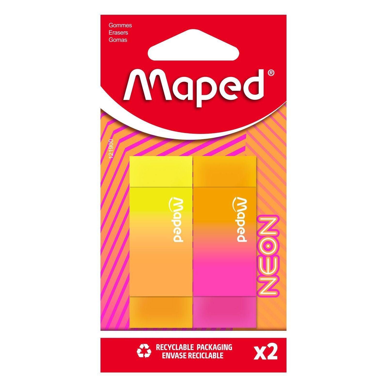 Gum Maped Neon set à 2 stuks assorti-0
