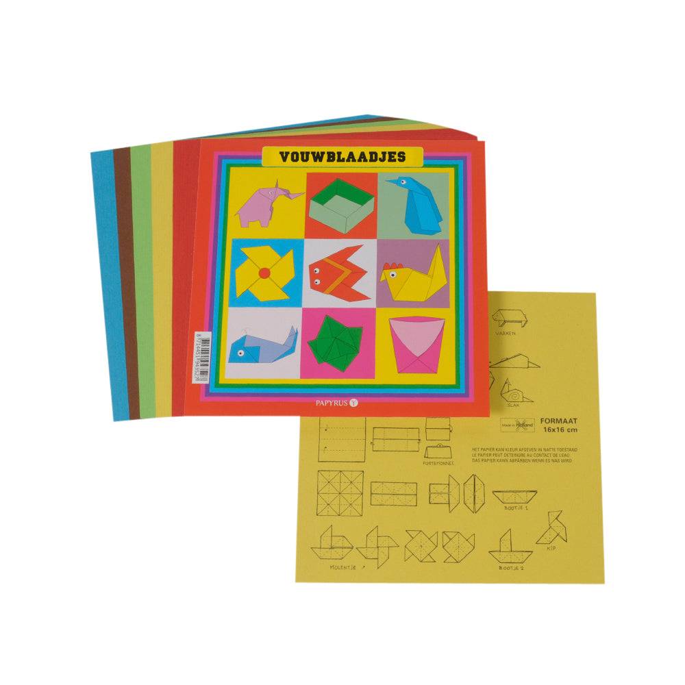 Vouwblaadjes papyrus vierkant 16x16cm | Pak a 90 vel | 10 stuks-0