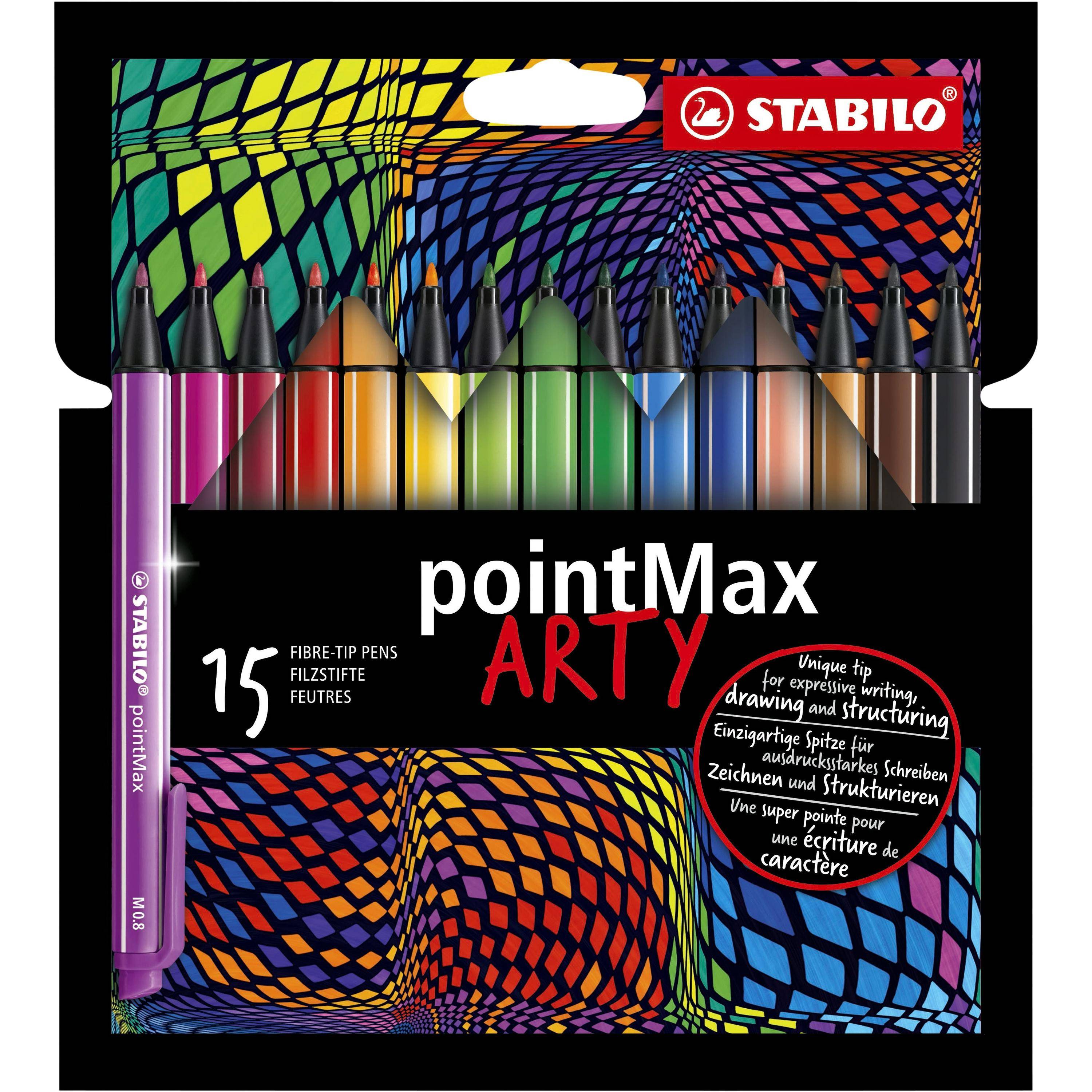 Stabilo 4006381557504 Stabilo - Viltstift pointmax 488/15 arty m 15st ass | 6 stuks-0