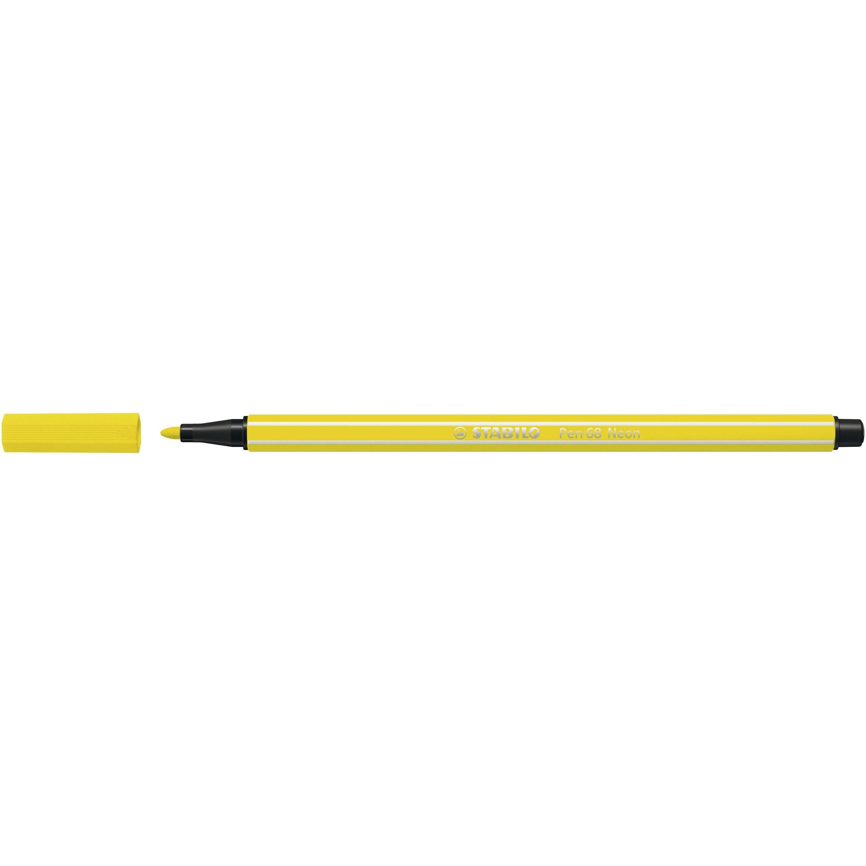 Stabilo 4006381123433 Stabilo - Viltstift pen 68/024 m neon geel | 10 stuks-0