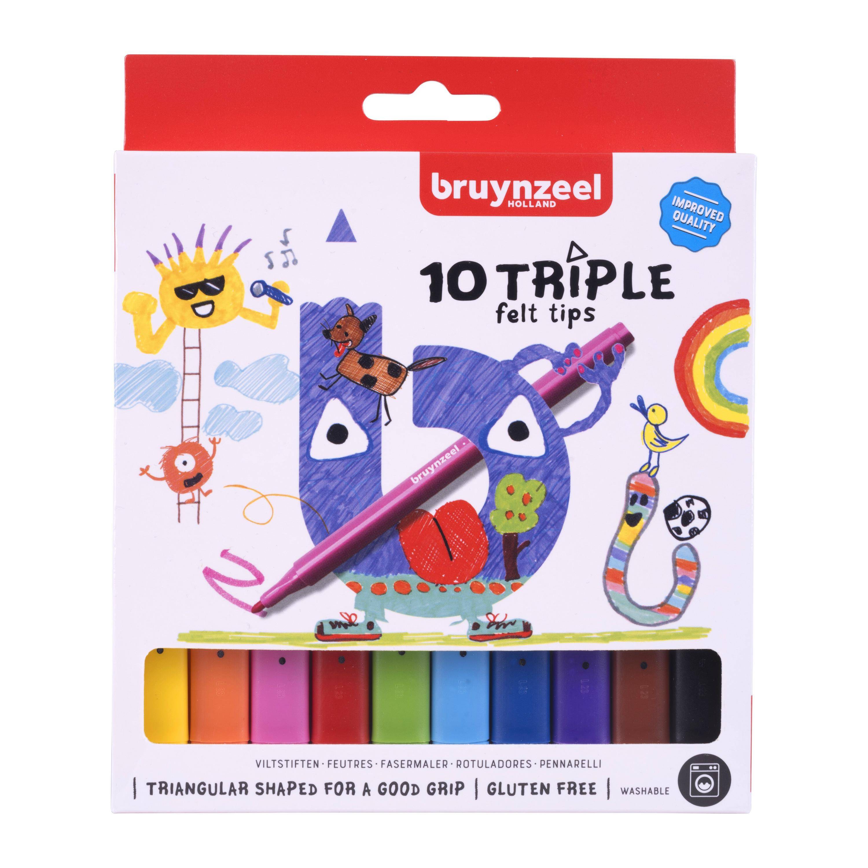 Viltstift brynzeel triple ass | Blister a 10 stuk-0