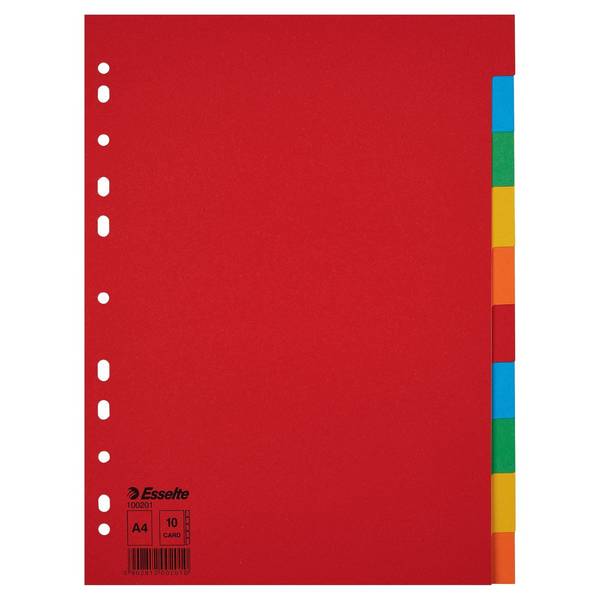 Esselte 5902812622218  Esselte -  Tabbladen  economy a4 10dlg karton 11r ass | 10 stuks