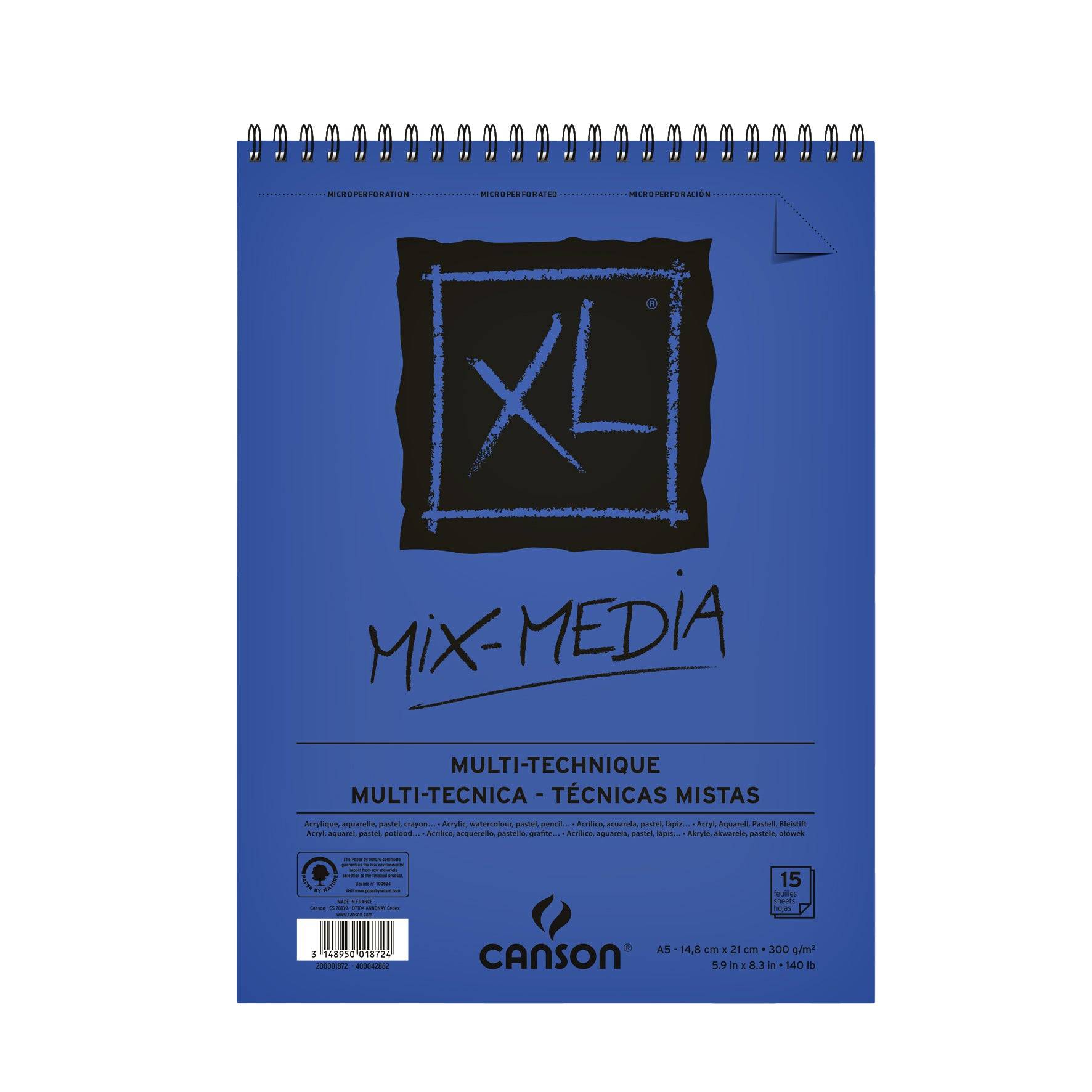 Canson 3148950018724 Canson - Mixed mediapapier xl textured 300gr a5 wit-0