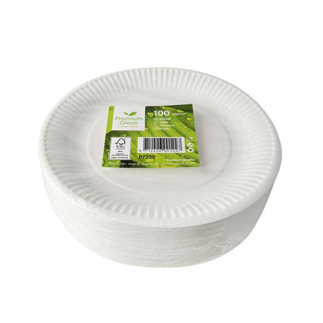 Bord iezzy d 230mm karton wit | Seal a 100 stuk-0