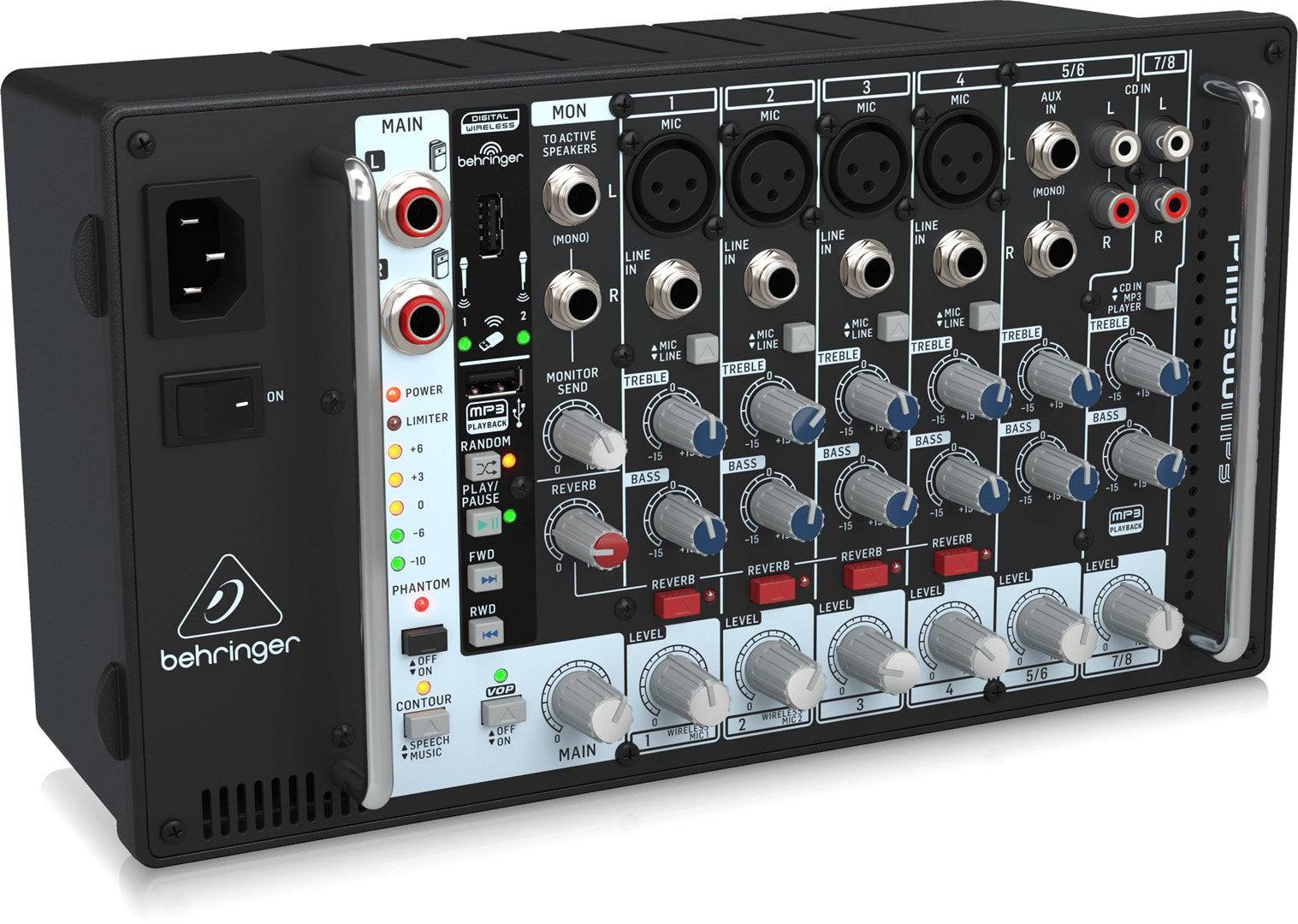 Behringer PMP500MP3 Audio Mixer 8 Kanalen Zwart-1