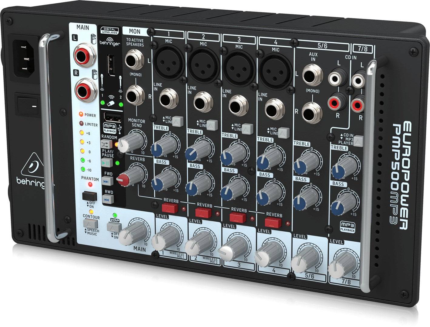 Behringer PMP500MP3 Audio Mixer 8 Kanalen Zwart-2