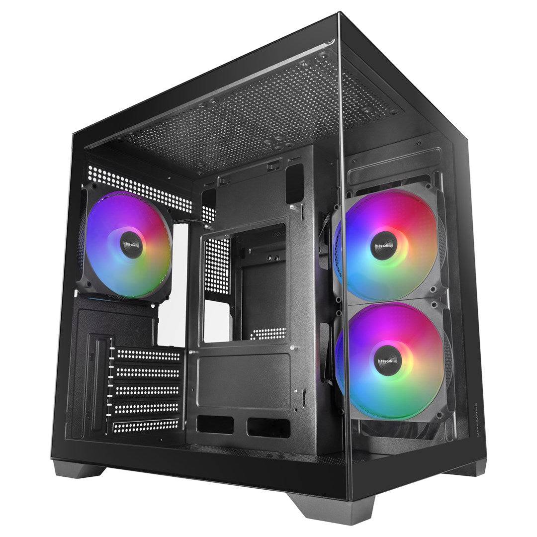 TACENS Computerbehuizing Mars Gaming MCVIEW3 Mini Tower Zwart Micro ATX Mini-ITX TACMARS-MCVIEW3-0