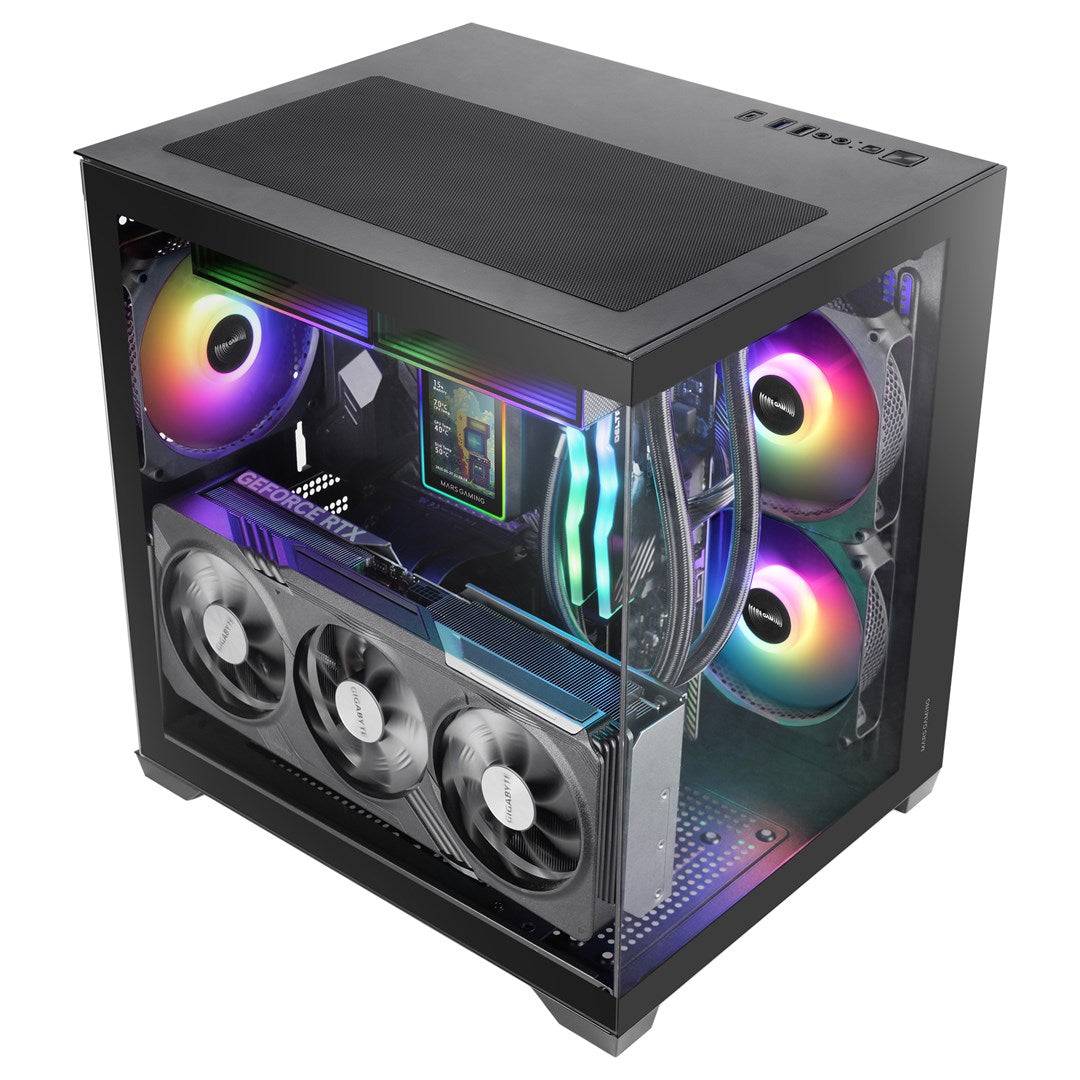 TACENS Computerbehuizing Mars Gaming MCVIEW3 Mini Tower Zwart Micro ATX Mini-ITX TACMARS-MCVIEW3-2