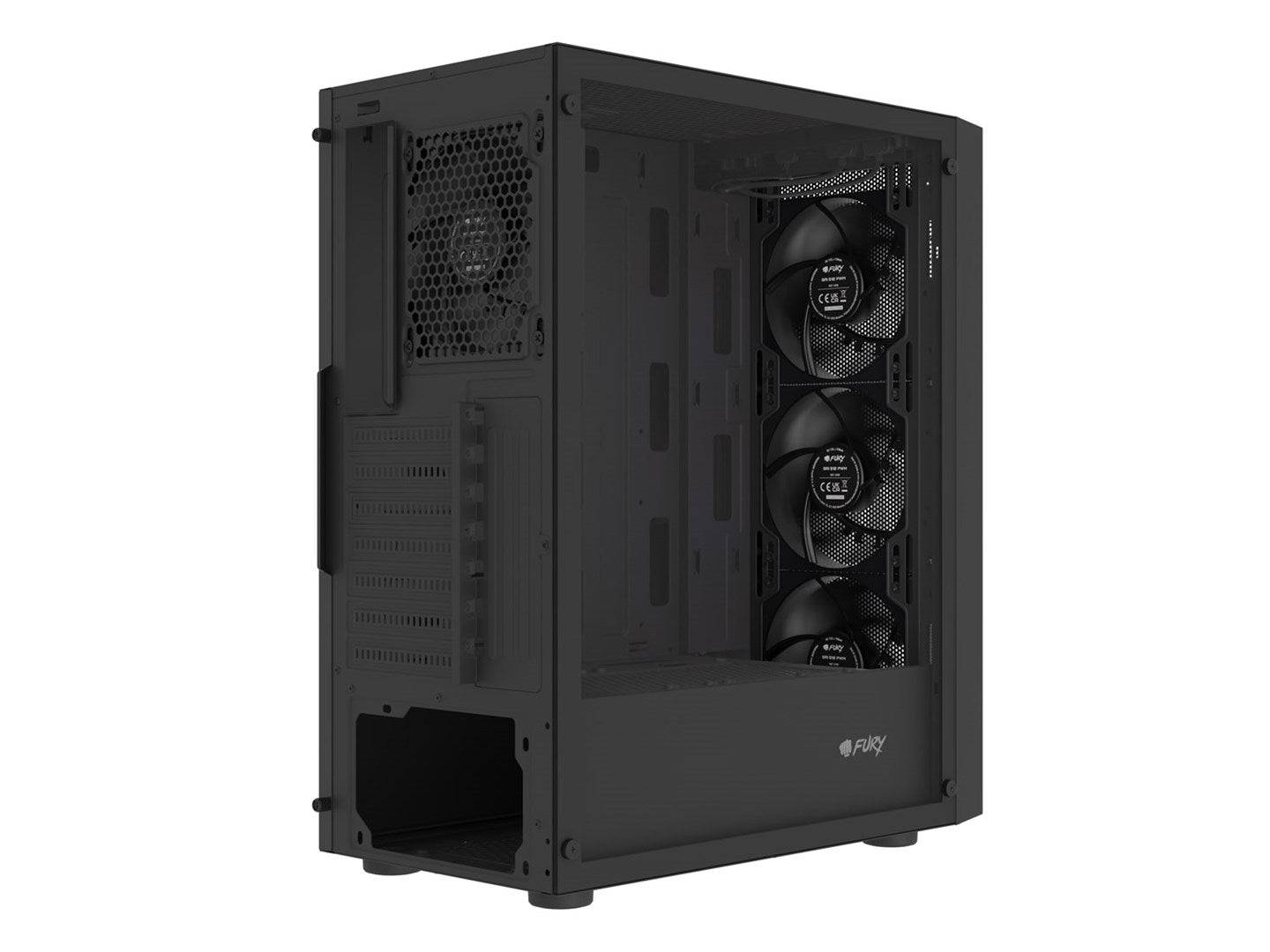 FURY SHOBO SH8F MIDI TOWER BEHUIZING MET RAAM ZWART NFO-2401-2
