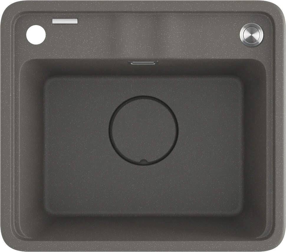 Deante MOMI Granieten Spoelbak 1 Kom 440 x 500 mm Metallic Grijs 1-bowl-0