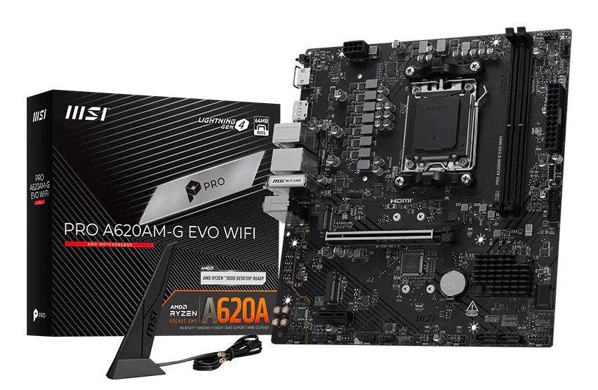 MSI Pro A620AM-G EVO WIFI AMD A620A Socket AM5 Micro ATX Moederbord-0