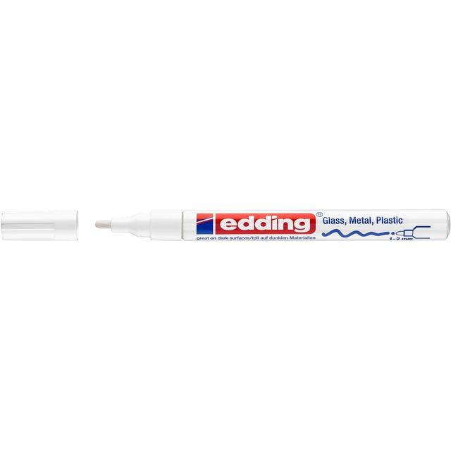 Edding 4004764953523 Edding - Paintmarker 751 oliebasis 1-2mm crea wit | 10 stuks-0