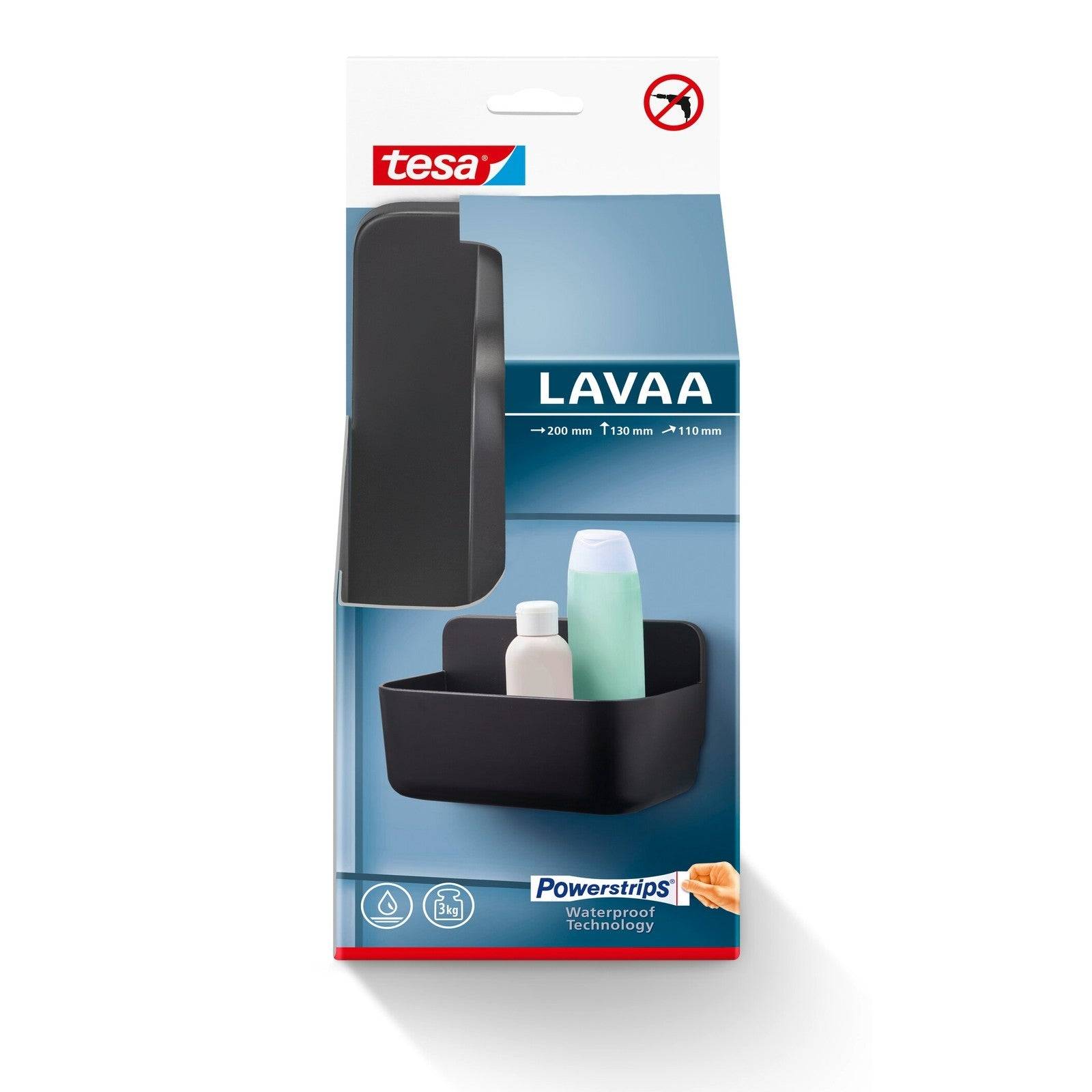 tesa 40515-00000-00 LAVAA Douchemandje Plak - Zwart (Mat)-1