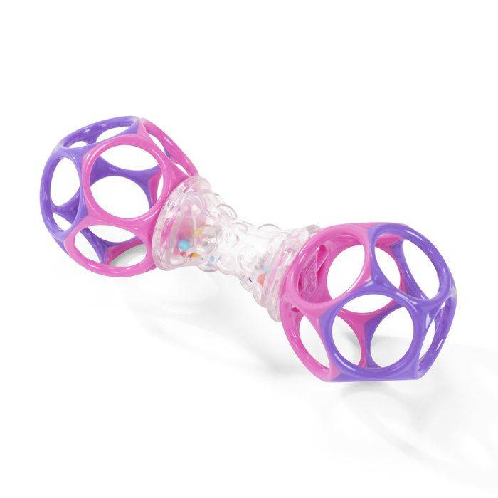 BRIGHT STARTS O'Ball Cadeauset voor Baby Meisje met Rammelaar en O'Ball (Roze, Paars, Turquoise)-3