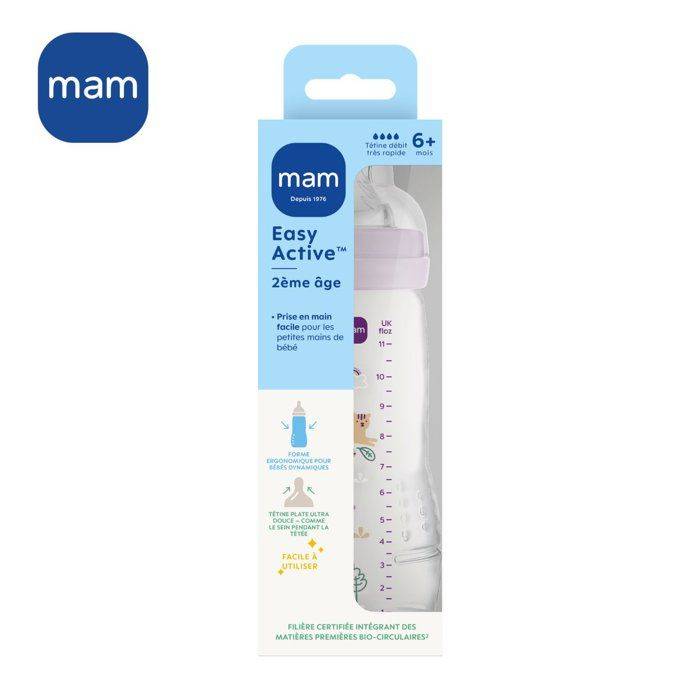 MAM BABY Fles - Easy Active - 330 ml - X Flow Speen - 6+ maanden - Lilac-2
