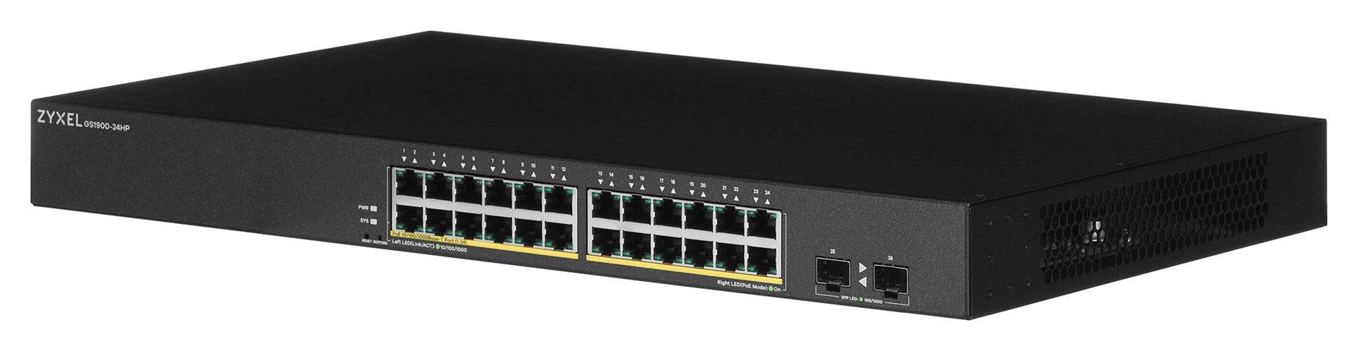 Zyxel GS1900-24HPv2 Slim Beheerd Gigabit Ethernet Switch - 24 x 10/100/1000 (PoE) + 2 x 10/100/1000-2