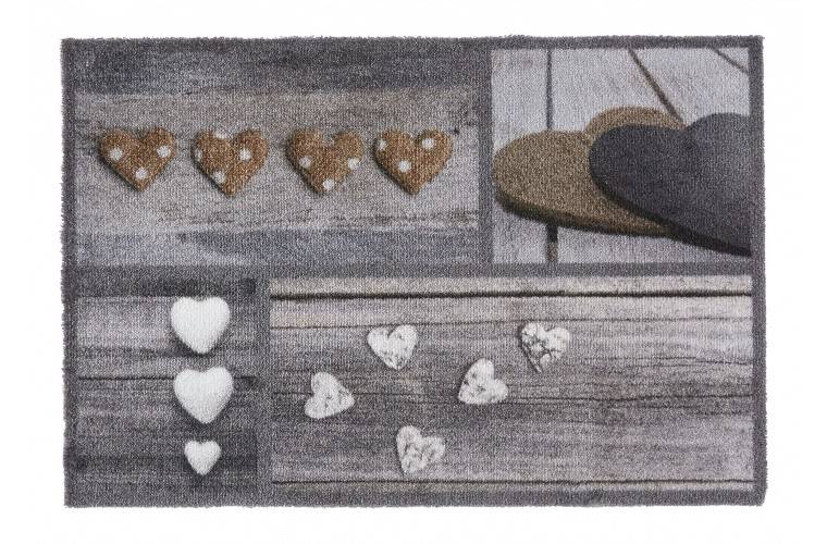 MD Entree - Design mat - Universal - Heart - Vloerkleed - Antislip - Machine wasbaar - 67 x 150 cm-0