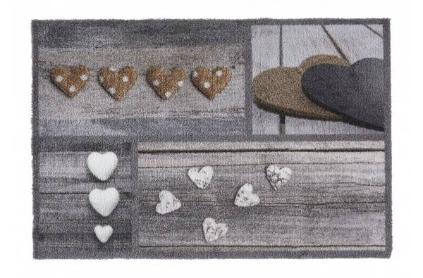 MD Entree - Design mat - Universal - Heart - Vloerkleed - Antislip - Machine wasbaar - 67 x 150 cm