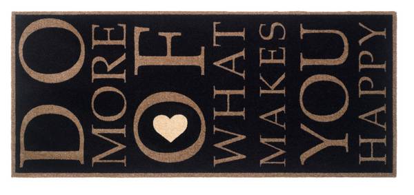 MD Entree - Design mat - Universal - Happy Heart - Vloerkleed - Antislip - Machine wasbaar - 67 x