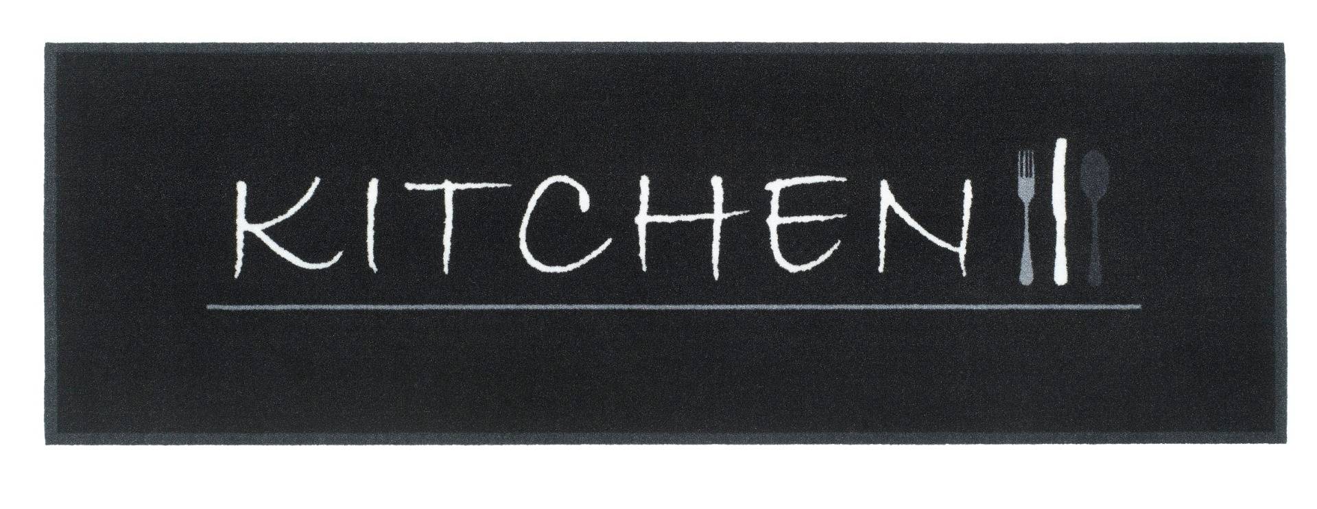 MD Entree - Keukenloper - Vloerkleed - Machinewasbaar - Cook&Wash - Kitchen Black - 50 x 150 cm-0