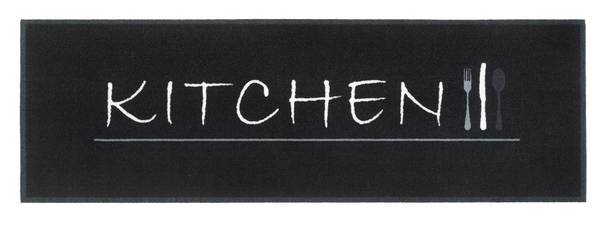 MD Entree - Keukenloper - Vloerkleed - Machinewasbaar - Cook&Wash - Kitchen Black - 50 x 150 cm